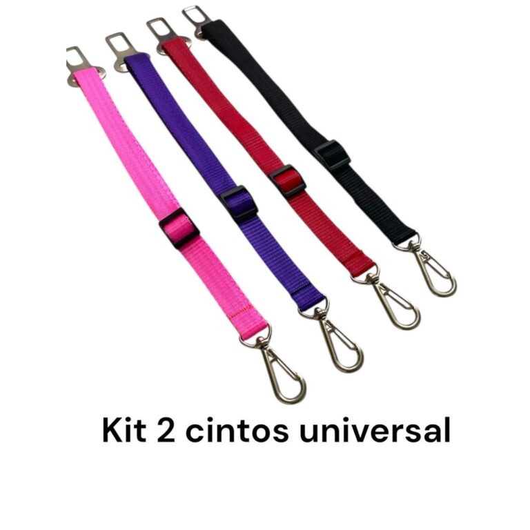 kit 2 Cinto de segurança pet ajustavel a qualquer
