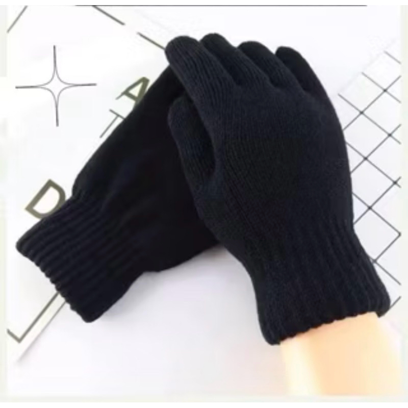 Luva De Lã Frio Inverno Adulto Preta Feminina Masculina Mãoscom dedo) Envio Imediato