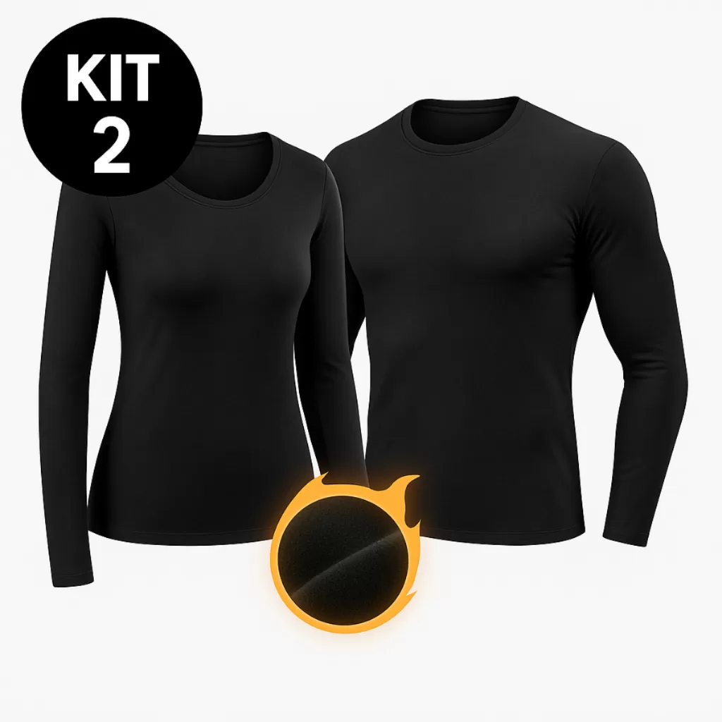 Kit 2 Camisa Térmica Para Frio Intenso Segunda Pele Inverno Feminino E Masculino