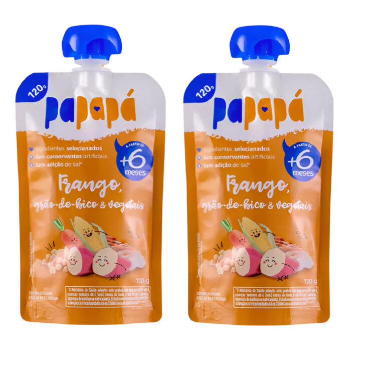 Kit 2x Papinha Papapá Frango Grão Vegetais Squee