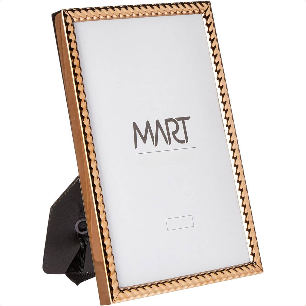 Porta-retrato Luxo Rose Gold Metal Para Fotos 15×20 Cm