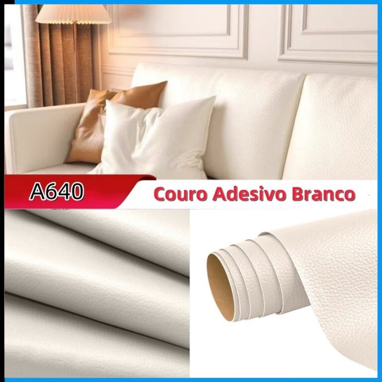Adesivo Revestimento Couro Sintético Branco Decor