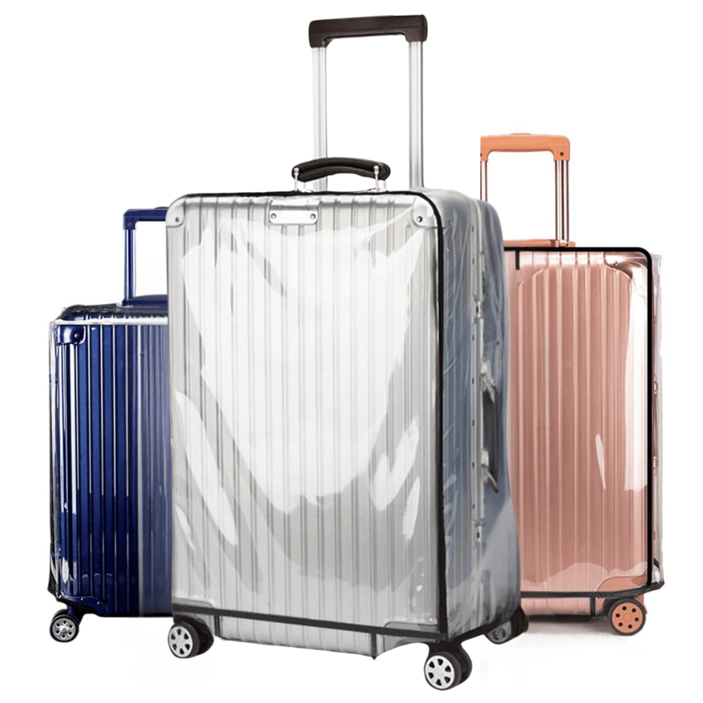 Capa Para Mala de Viagem Tamanho P M G – Plástico Grosso Transparente Protege Arranhão Risco Água