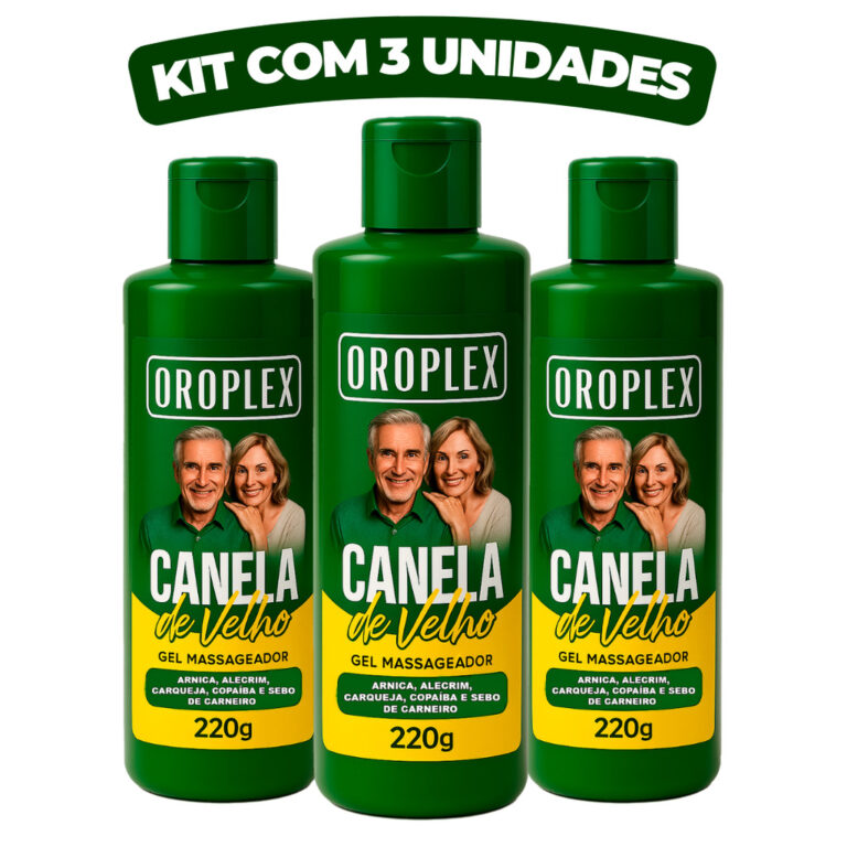 Kit 3 Pomada Massageadora Canela de Velho 220g Gel