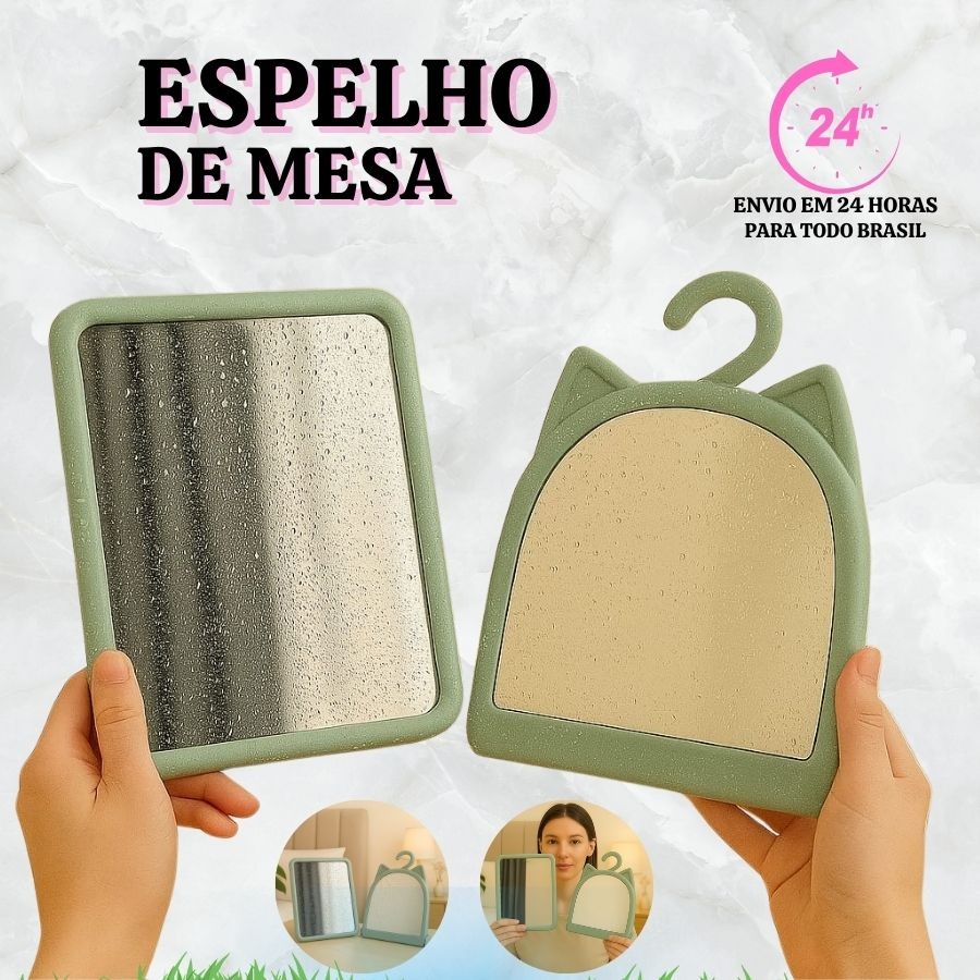 Espelho Retangular De Maquiagem De Mesa Face Única Modelo Portátil Dobrável