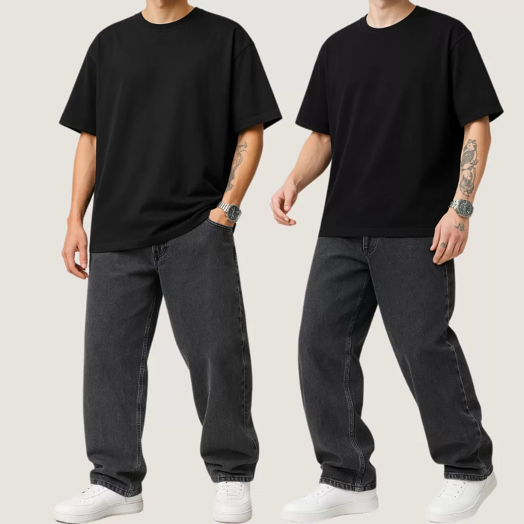 Calça Jeans Balão Masculina Oversized Boca Larga Bag Streetwear Urbana Skatista Estilo Moderno Eston