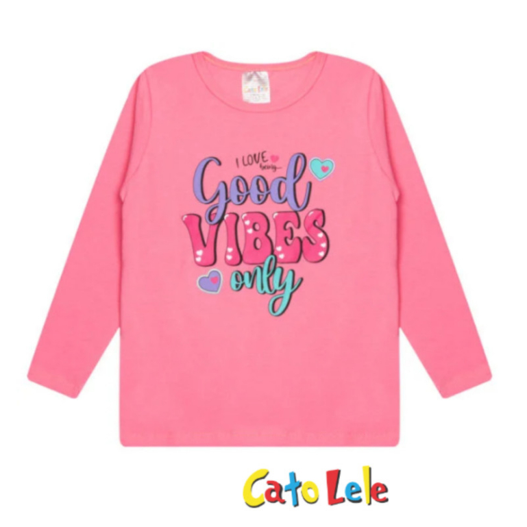 Blusa infantil manga longa menina Catolele tamanho