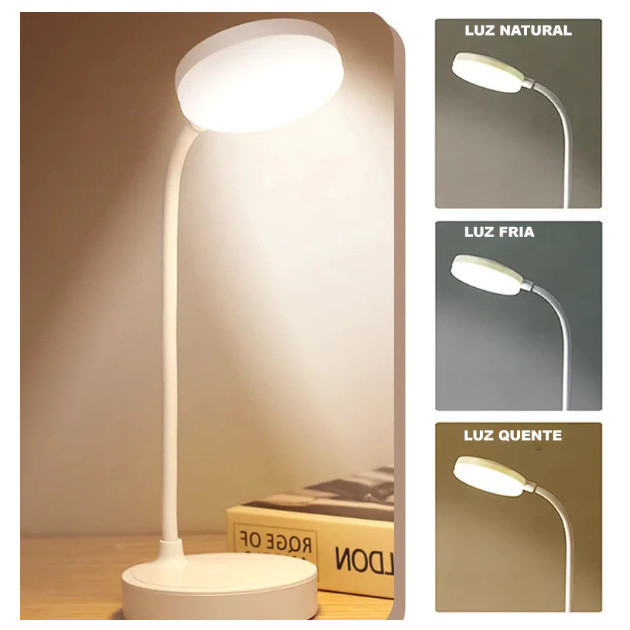 Luminária De Mesa Recarregáveis Led Com Proteç