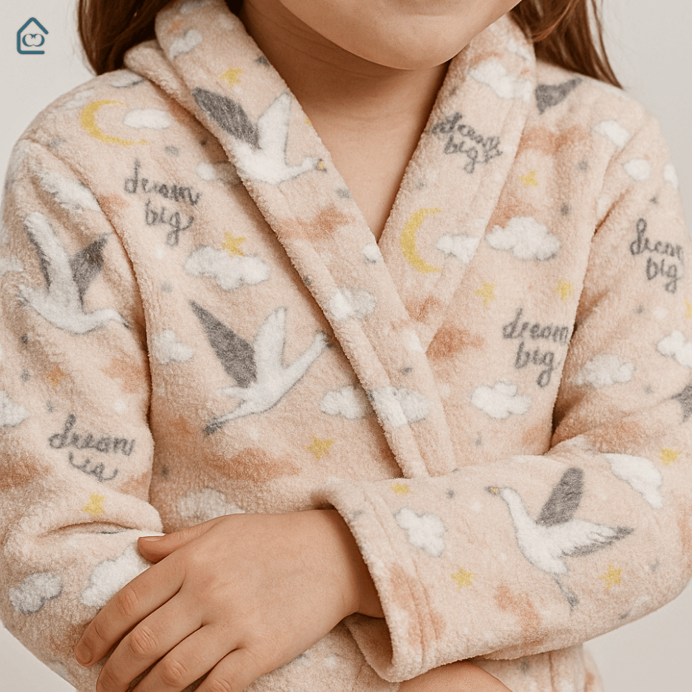 Roupão Infantil Piscina Inverno Microfibra Plush Com Bolso Manga Longa Menino e Menina Para Banho