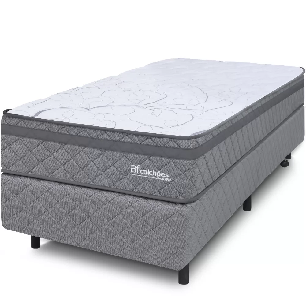 Cama Box Colchão Solteirão Espuma D45 Extra Firme Ortopédico Antialérgico 97x203x58cm – BF Colchões
