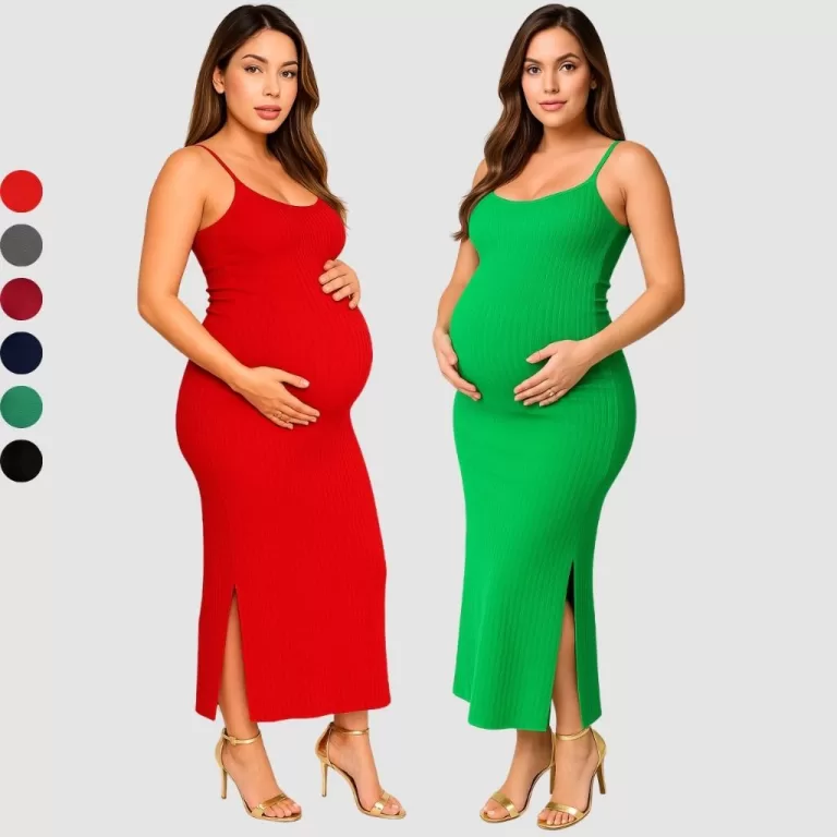 Vestido Longo Feminino Liso Canelado Alcinha Bási