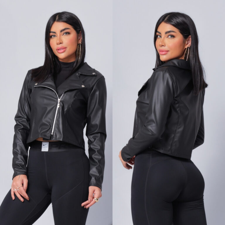Jaqueta Feminina de Couro Fake Sintético Blusa Co