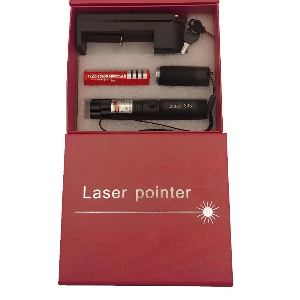 Caneta Laser Laser Pointer Verde com Bateria Recarregável com Chave de Segurança Laser