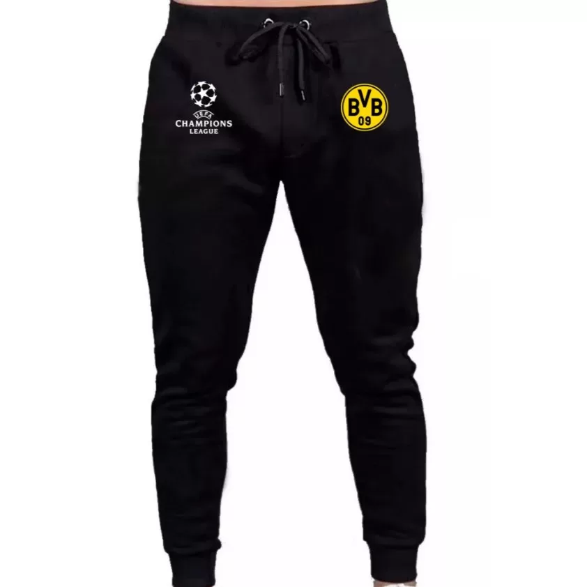 Calça de Moletom Time Borussia Dortmund Calça Masculina Futebol Liga dos Campeões