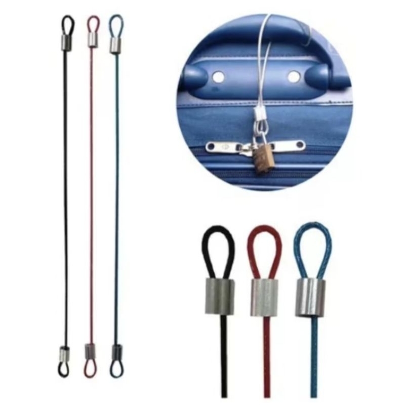 3 Cabos de aço COLORIDOS para malas de viagens nacionais e internacionais