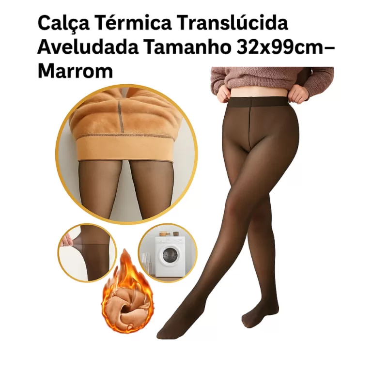 Calça Térmica Feminina Translúcida Aveludada Ma