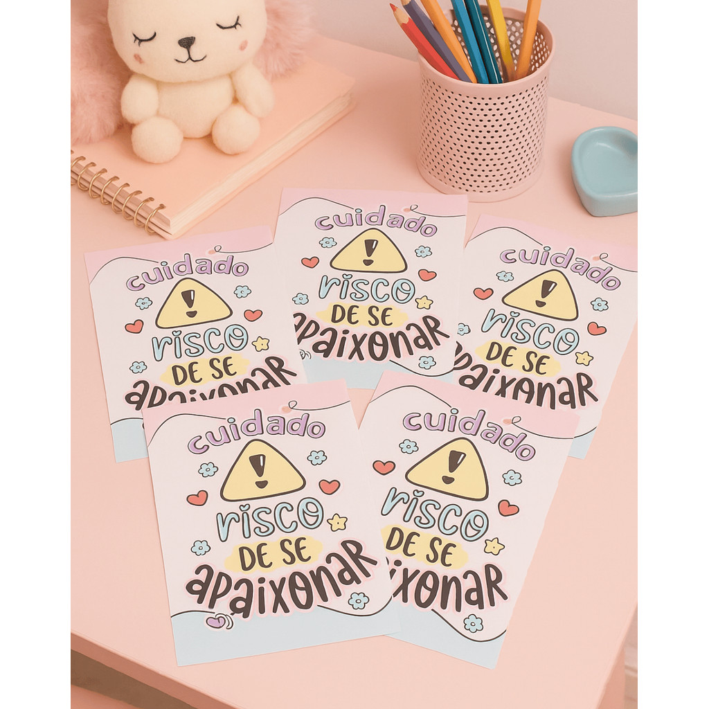 Panfleto Cuidado risco de se apaixonar Ecommerce Cartões de Agradecimento ao Cliente Personalizado