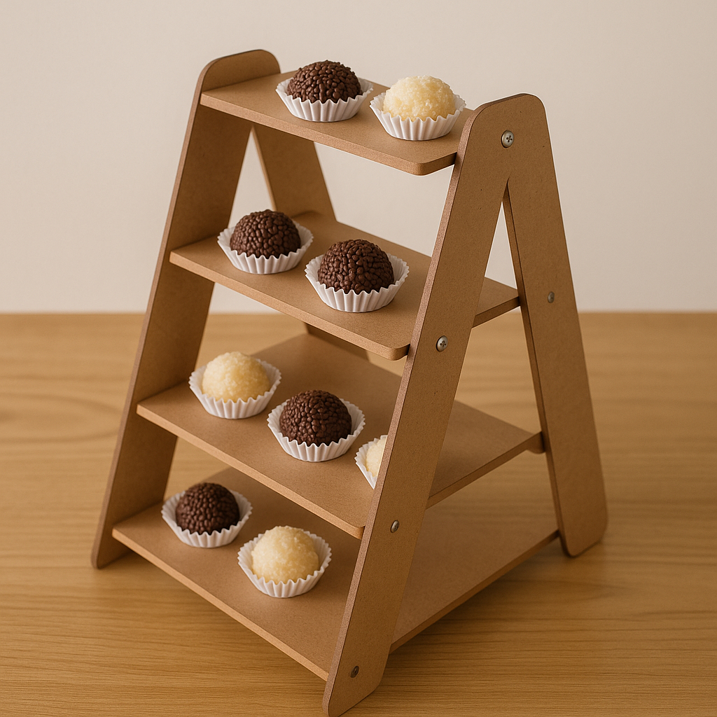 Kit Duas Escadinhas Em MDF Para Decorações e Docinhos Festas Pegue e Monte