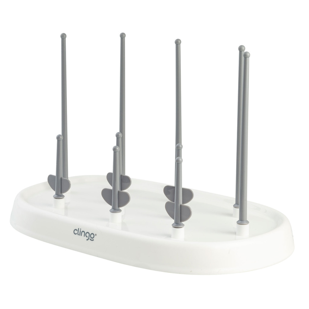 Escorredor de Mamadeira com Bandeja Branco e Cinza