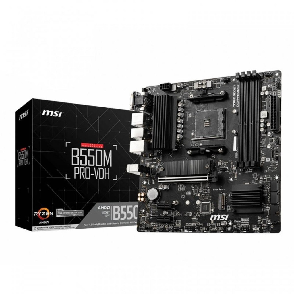 Placa Mãe MSI B550M PRO-VDH, Chipset B550, AMD AM4, mATX, DDR4, B550M PRO-VDH