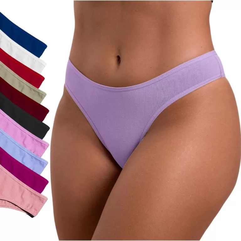 Kit Com 10 Calcinhas Básica Tanga  Com Forro De A