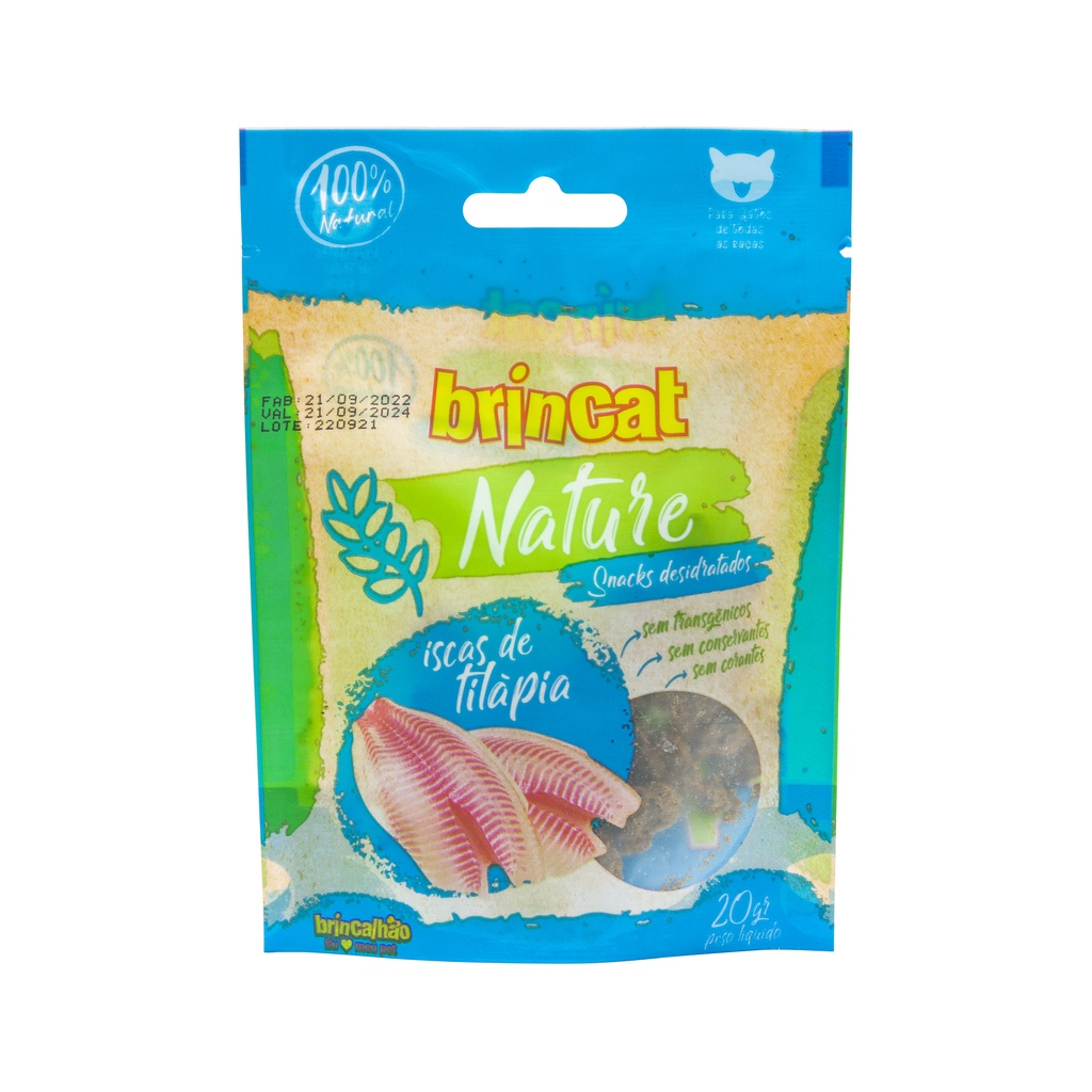 Snack Nature Brincat 20g Sabor Tilápia para Gatos