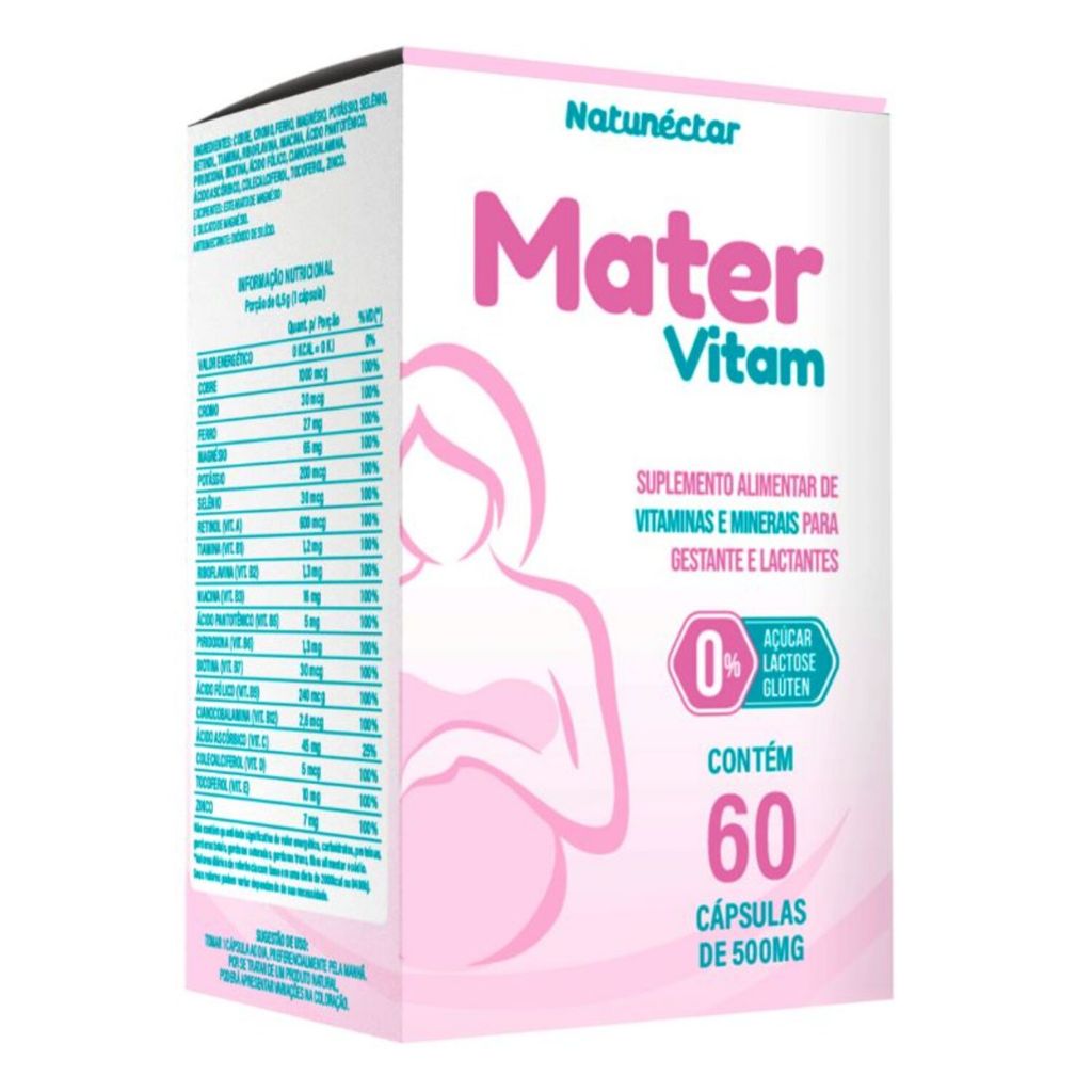 Mater Vitamina Para Gestante 500mg 60 Cápsulas – Natunéctar