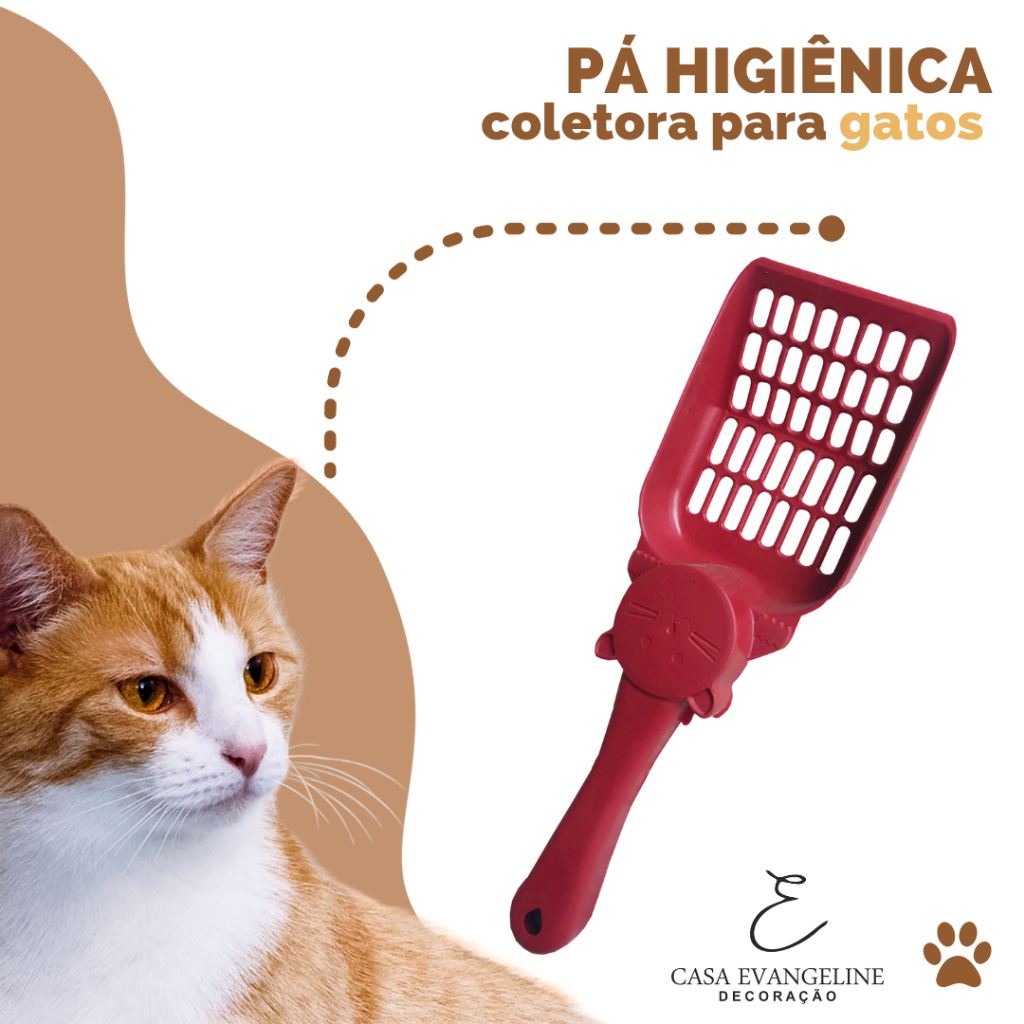 Pá Pazinha Para Caixa De Areia Higiênica Limpeza Cata Caca Cocô Prático Rápido Sem Sujar Pets
