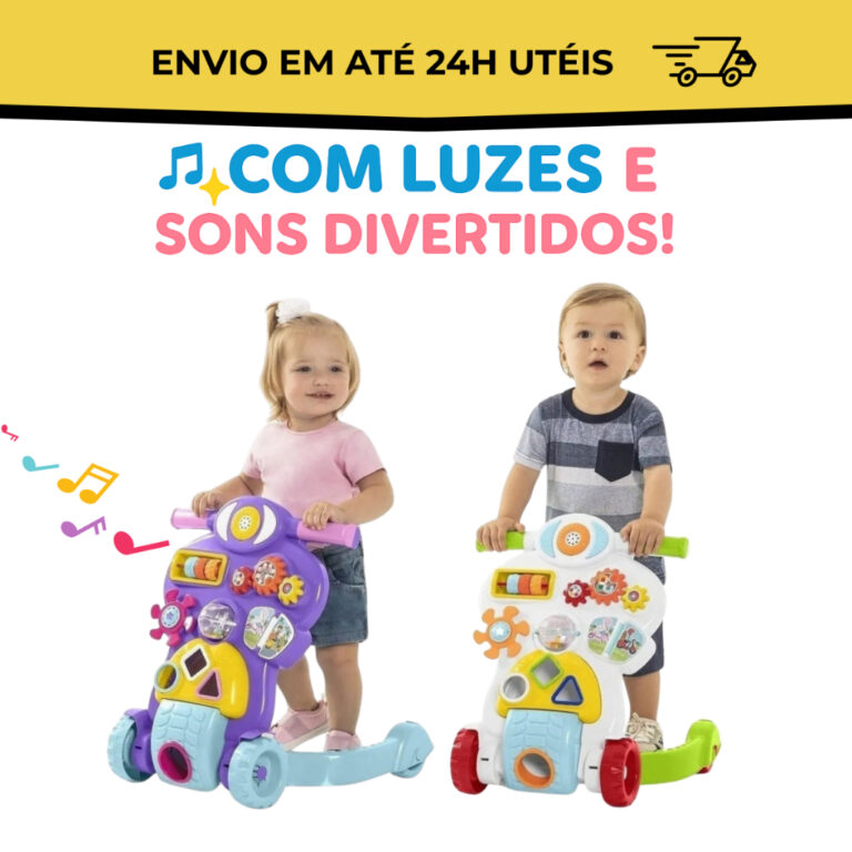 Andador Infantil Para Bebê Educativo 2 Em 1 Com S