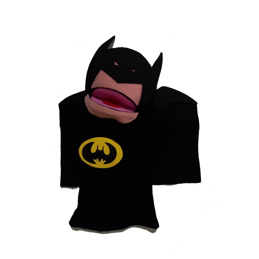 Boneco Fantoche Artesanal de tecido Batman 26 cm