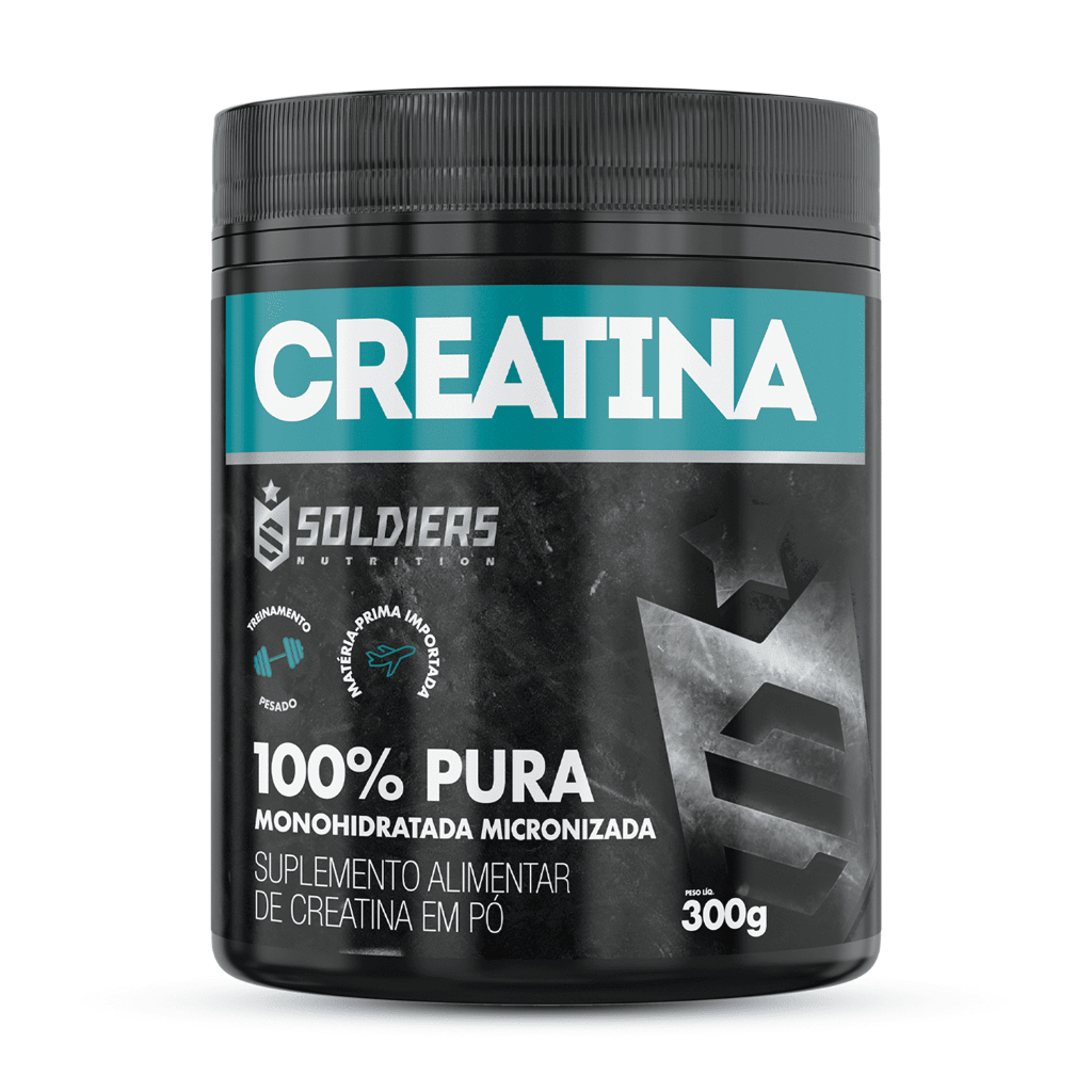 Creatina Monohidratada Pote 300g 100% Pura Importada Soldiers Nutrition Suplemento Performance Muscu