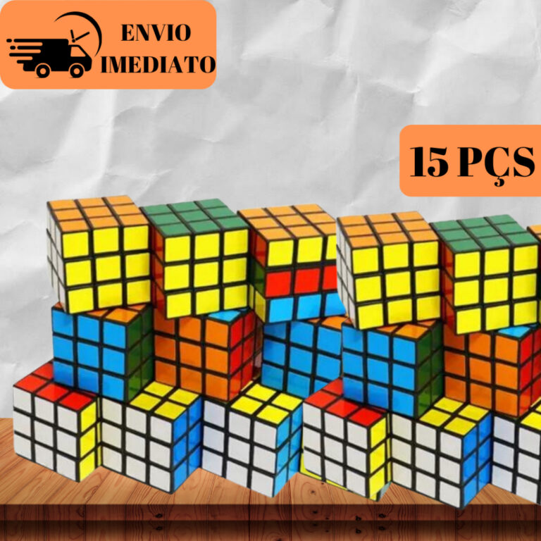 Kit 15 Cubo Mágico Pequeno 5 x 5 x 5 Cm Clássico
