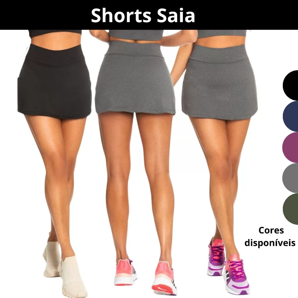 KIT COM 3 SHORTS SAIA BÁSICO FEMENINO FITNESS 90522-K3-C4