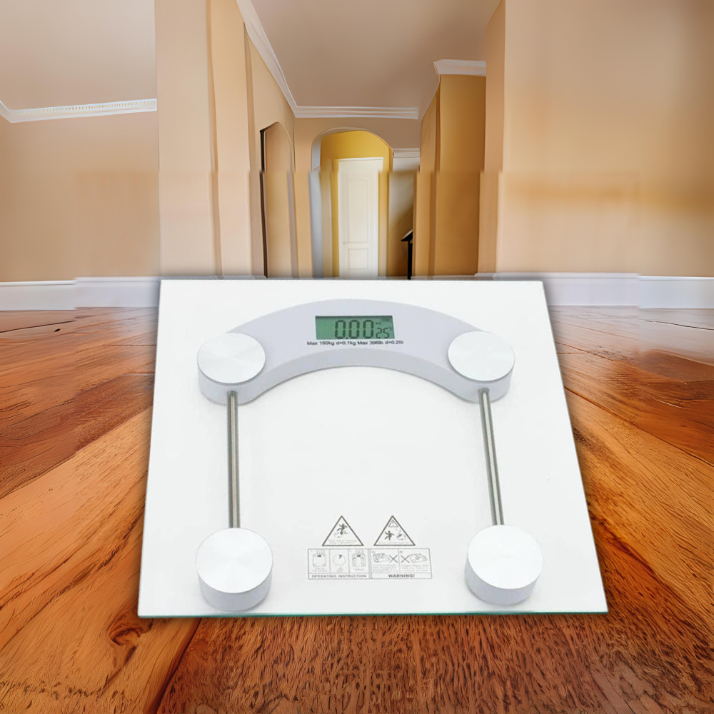 Balança Digital Eletrônica Desligamento Automático Vidro 180kg Casa Academia Personal Trainer Banhei