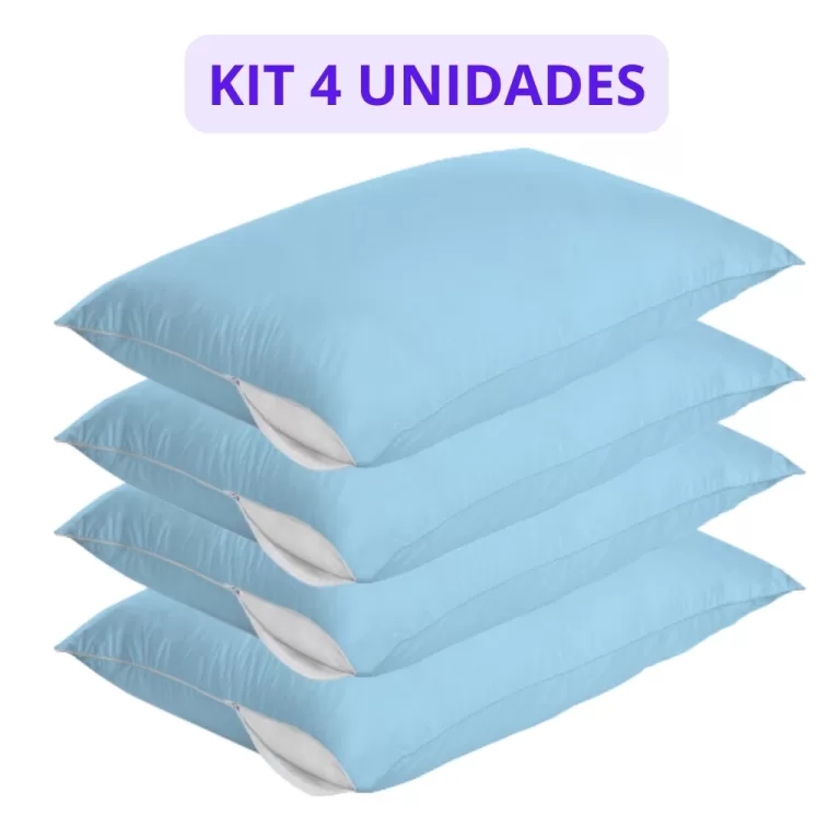 Kit 4 Capas Protetoras Fronha Travesseiro com Zipe