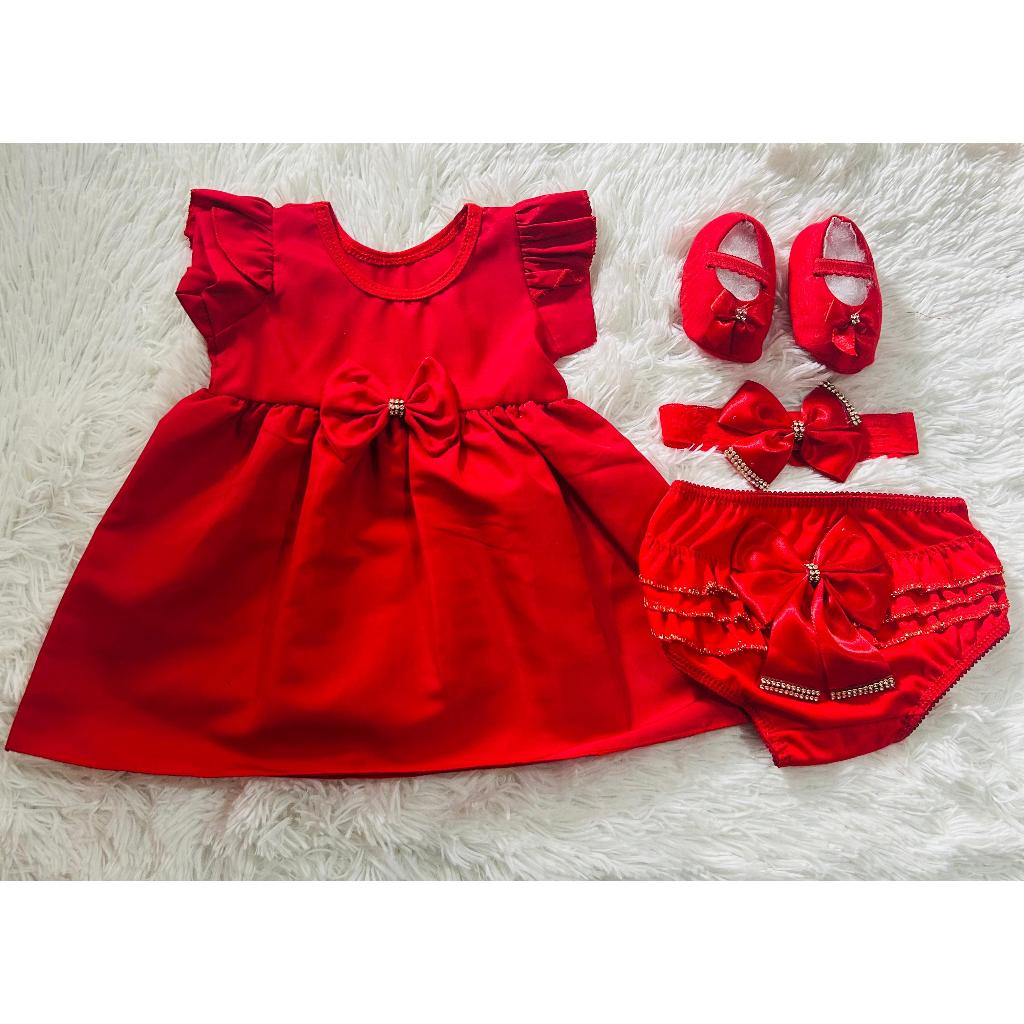 kit vestido 4 peças luxo