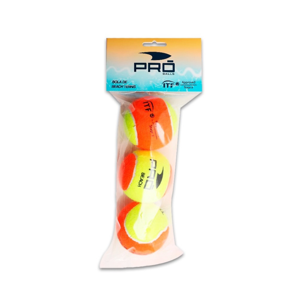 Bola De Beach Tennis Modelo Pro Com 3 Bolas No Pacote De Plástico.