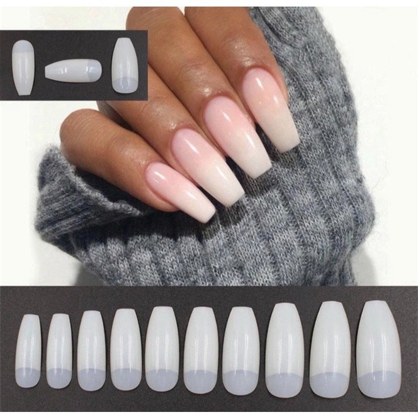 Unhas tips Bailarina com 100 Unidades Manicure Alongamento 10152A