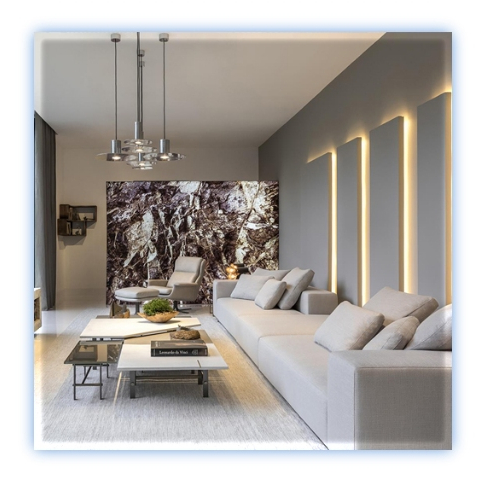 Espelho Quadrado com Led 90x90cm Led Frio Quente D