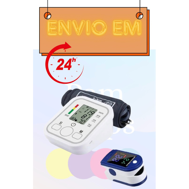 Kit aparelho de pressão digital automatico + oxímetro de dedo