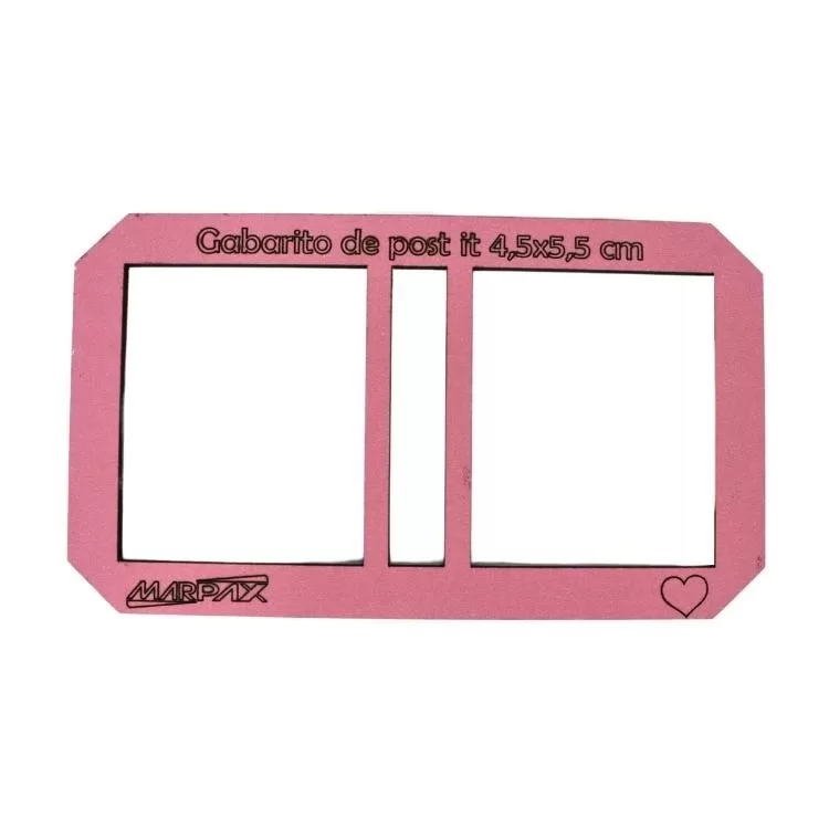 Gabarito Para Post It Rosa Em MDF Marpax
