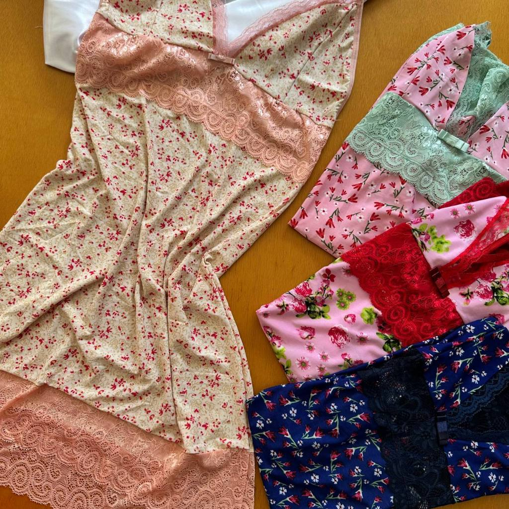 Camisola Liganete Rendada Super Confortável Roupa de Dormir