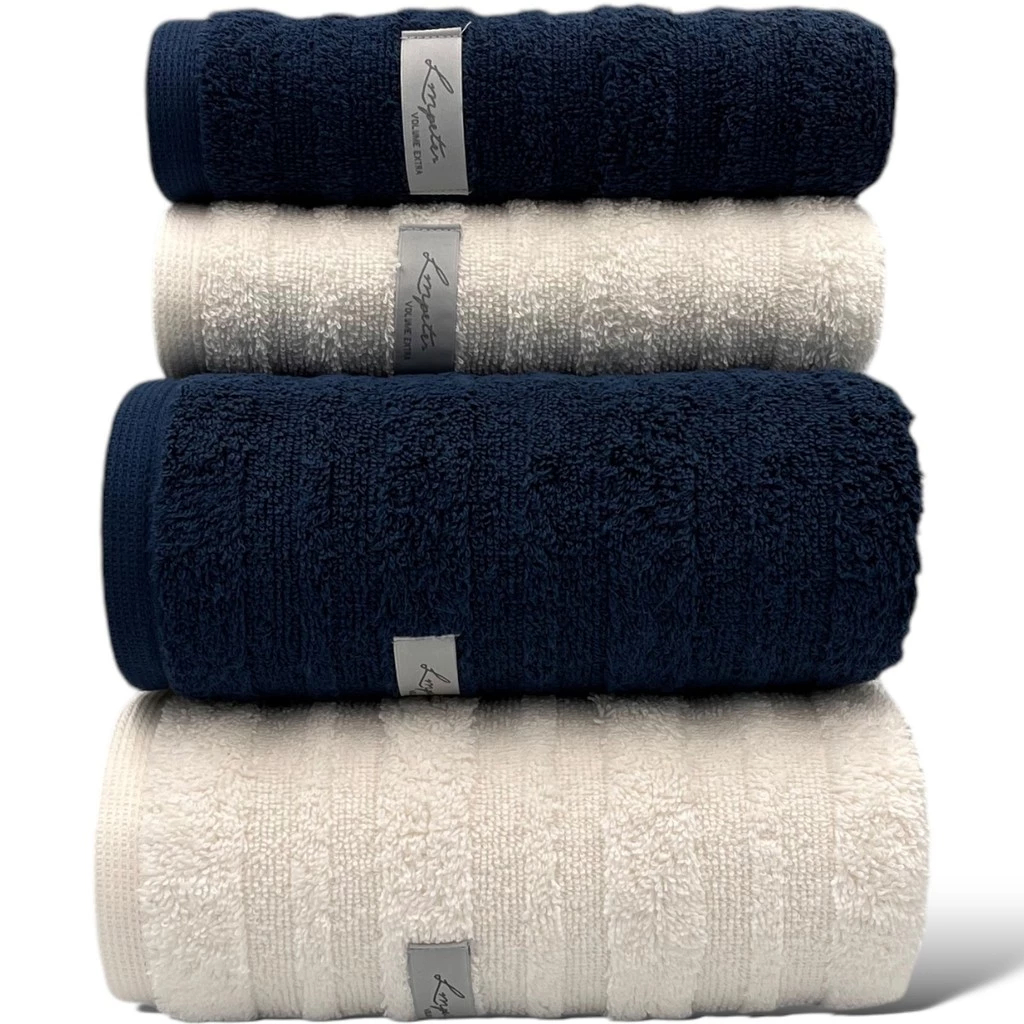 Jogo de 4 Toalhas de Banho e Rosto Super Grossa Macia 100% Algodão Gramatura 600g Volume Extra