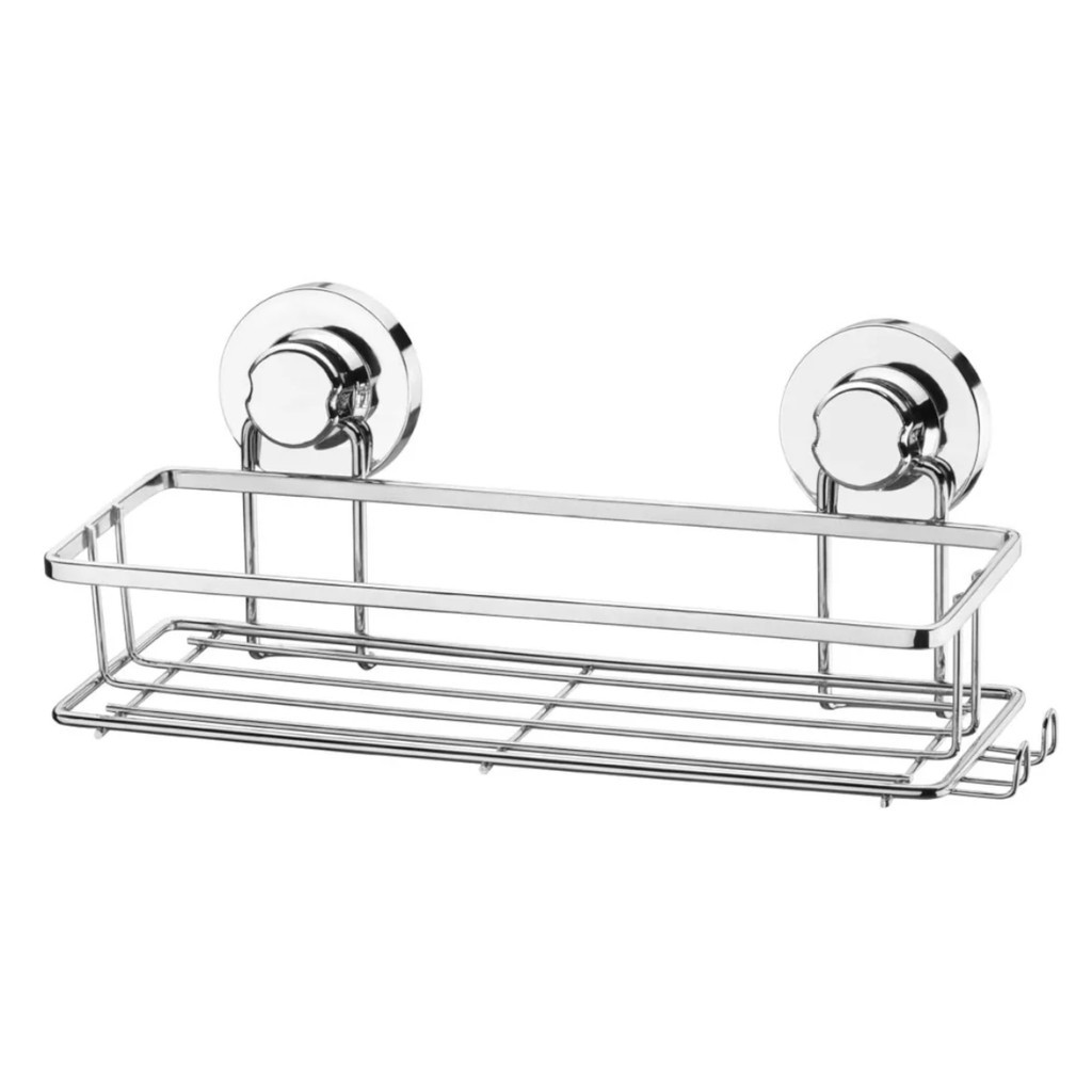 Suporte Organizador Multiuso Porta Shampoo Cromado Ventosa