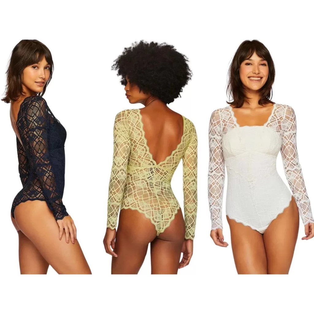 Body Valisere Manga Longa Light Poliamida Bojo Removivel Fecho Entrepernas