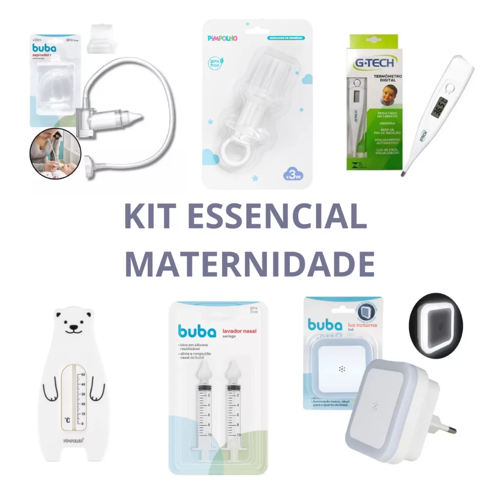 Kit Higiene Bebê Completo: 8 Peças Neutras para Chá de Revelação, Ideal para Mães de Primeira Viagem