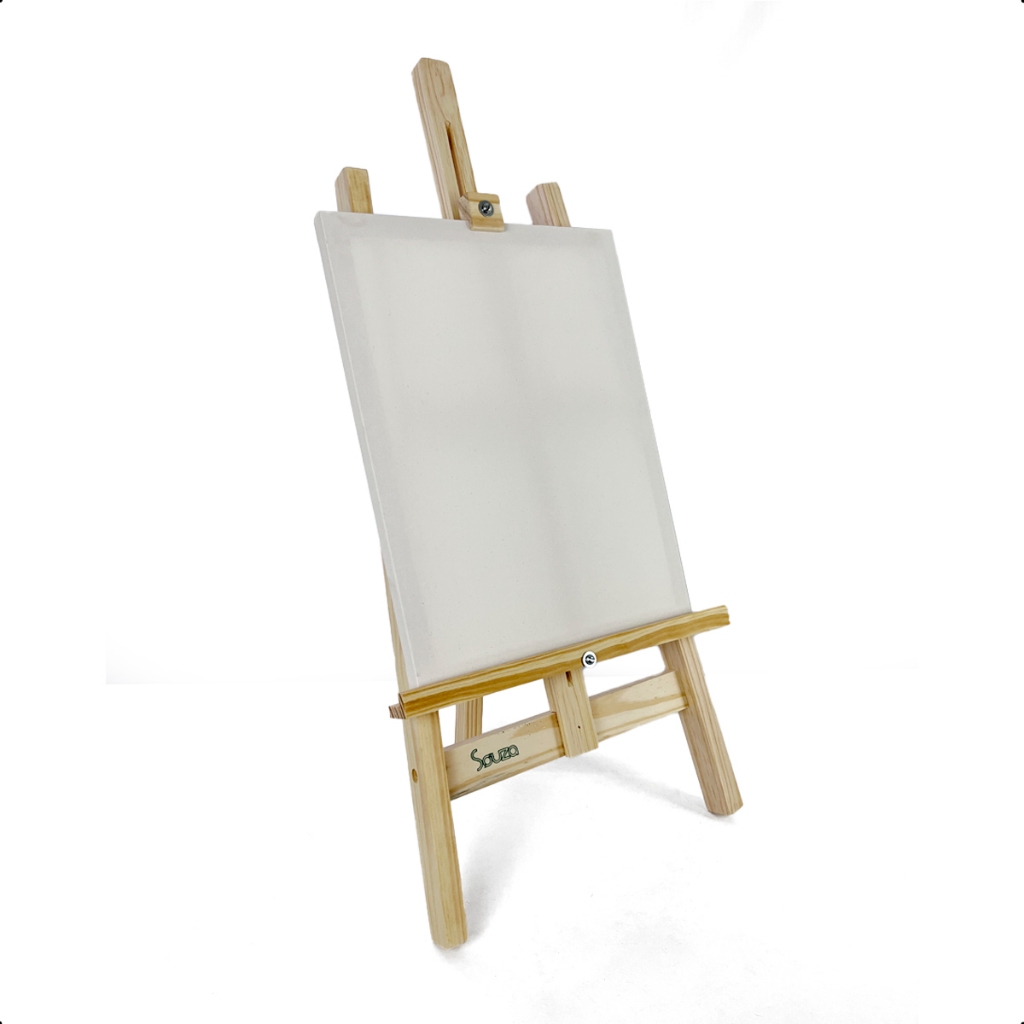 Cavalete de Mesa em Madeira Pinus Natural Ajustável para Tela Pintura e Estudos 75 cm Resistente