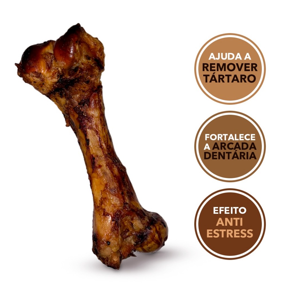 Ossinho Suíno Fêmur Natural Defumado Petisco para cães