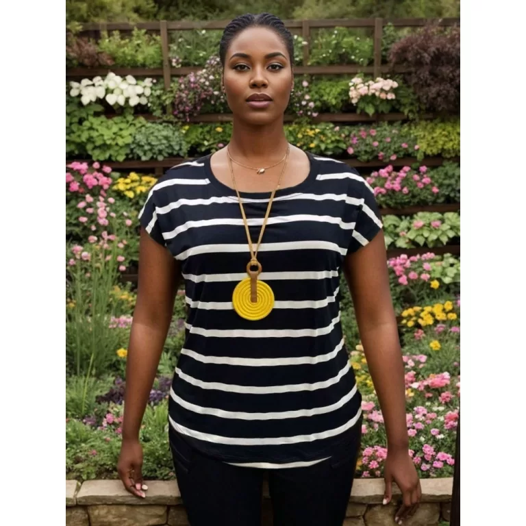 Blusinha Viscolycra LISTRADA Premium plus size 