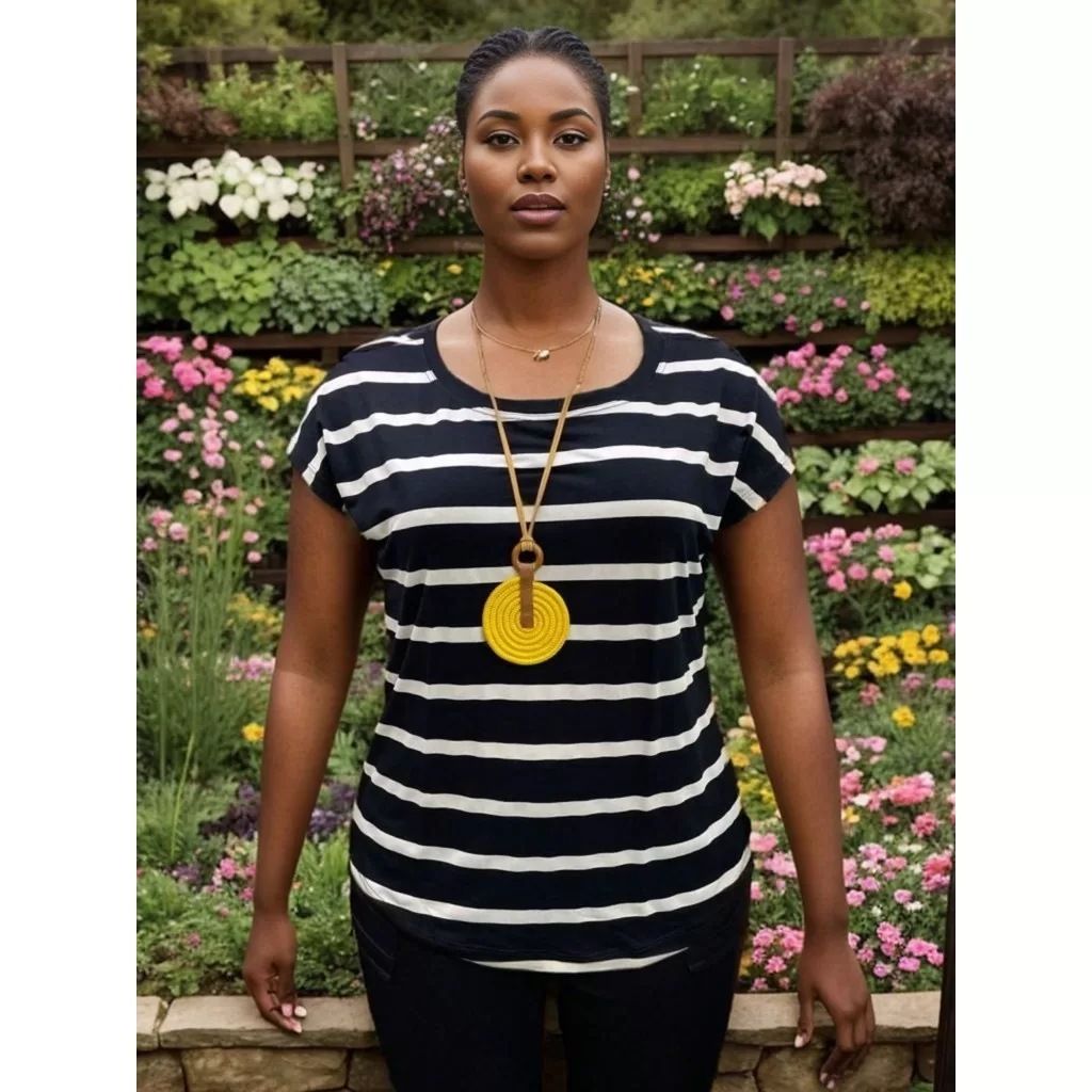 Blusinha Viscolycra LISTRADA Premium plus size – G1 ao G5 – COR 7 –  Plus size de verdade – super le